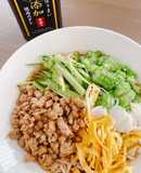 無添加焼肉の生だれで作る夏野菜肉そうめん