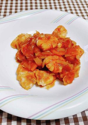 【低脂質】えびと鶏むね肉のトマト煮込み-レシピのメイン写真