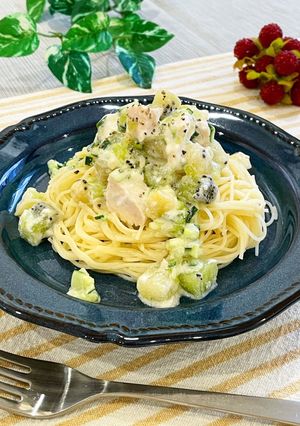 キウイとサラダチキンの冷製カペッリーニ-レシピのメイン写真