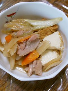 厚揚げと鶏肉とごぼうの卵とじ煮物-レシピのメイン写真