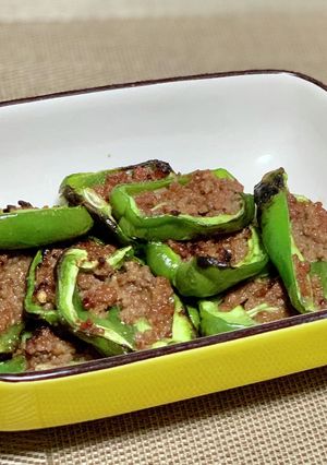 【無限ピーマン】辛々肉味噌詰めピーマン焼-レシピのメイン写真