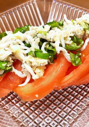 お手軽ジェノベーゼのトマトサラダ-レシピのメイン写真