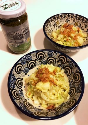 キャベツとジャガイモのバジルソースあえ-レシピのメイン写真
