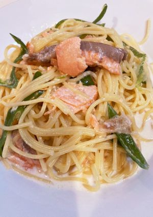シャケのスープパスタ-レシピのメイン写真