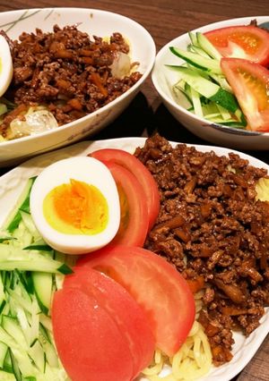 トマトも、卵もジャージャー麺-レシピのメイン写真