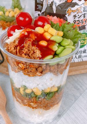 重ねるだけ!　楽しいカップタコライス♪-レシピのメイン写真