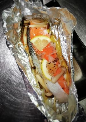 鮭のホイル焼き〜w❨(@≧↺≦@)❩wノ-レシピのメイン写真