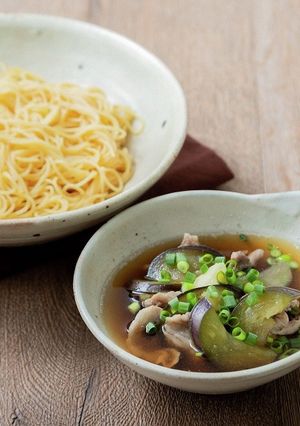 なすのつけ汁豆そうめん-レシピのメイン写真