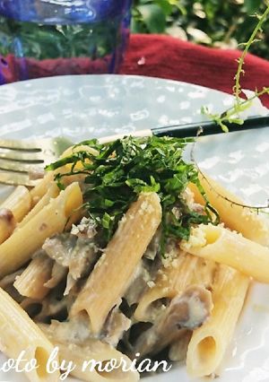 がん予防にも♪マイタケと豆乳のパスタ-レシピのメイン写真