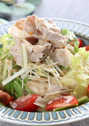 九州こーめんで作る豚しゃぶサラダうどん-レシピのメイン写真