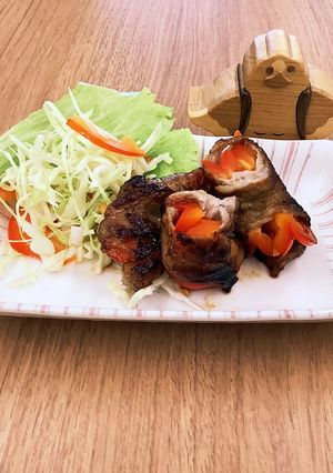 【大崎市】パプリカの肉巻き【食育】-レシピのメイン写真