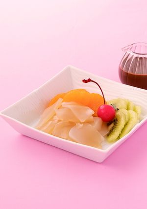 ラム酒＆シロップ漬こんにゃくチョコソース-レシピのメイン写真