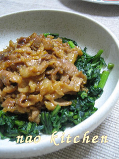春菊と豚肉の甘味噌炒め-レシピのメイン写真