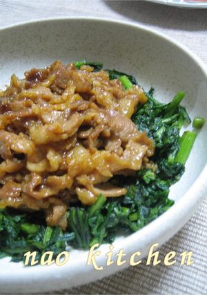 春菊と豚肉の甘味噌炒め-レシピのメイン写真