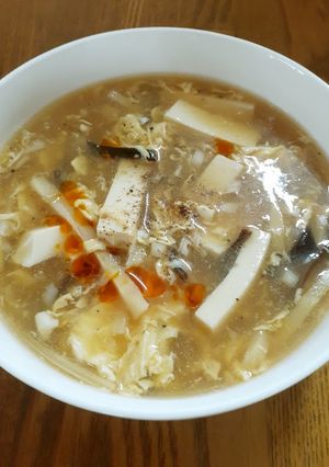 酸っぱ辛◎豆腐鶏ささみ酸辣スープ-レシピのメイン写真