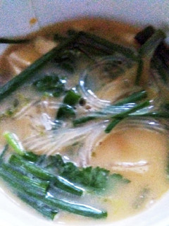 即席みそ汁に春雨と薬味と卵-レシピのメイン写真