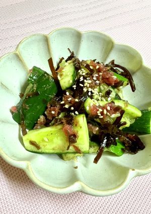 キュウリおつまみ、梅肉昆布、即出来-レシピのメイン写真