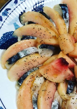 桃と鯖のカルパッチョ-レシピのメイン写真