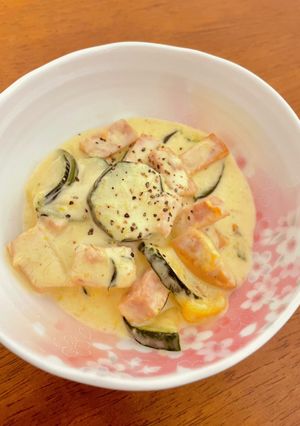ズッキーニとスパムのクリーム煮-レシピのメイン写真