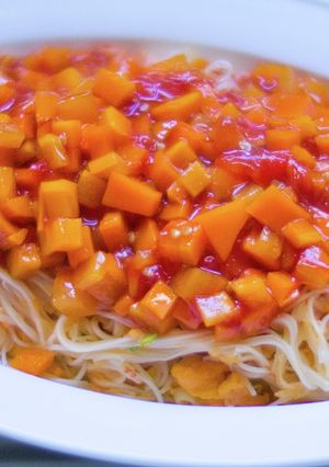 ふんわりカニ玉そうめん甘酢あんかけ-レシピのメイン写真