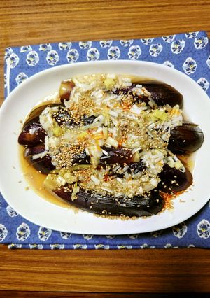 ヨウサマの減塩ナスのネギまみれ中華風-レシピのメイン写真