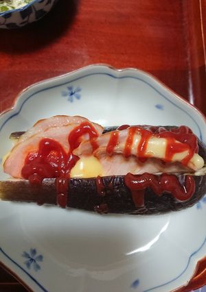 茄子のハムチーズはさみ焼き-レシピのメイン写真