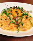 ひきわり納豆キムチのふわふわパスタ
