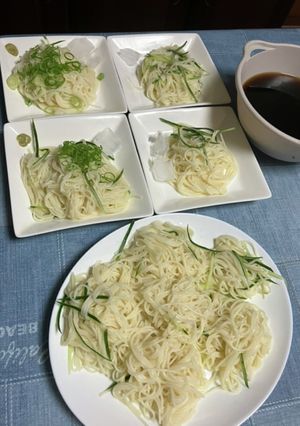 きゅうりの緑で爽やかツルツルそうめん♪-レシピのメイン写真