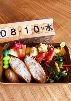 2022.8/10 小学生学童お弁当-レシピのメイン写真