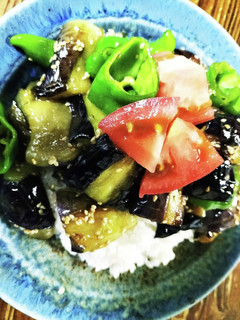 厨房ばあばぁ!茄子ピー丼。-レシピのメイン写真