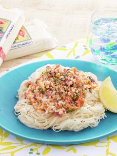 簡単♪タコレモンの冷たいパスタ風そうめん-レシピのメイン写真