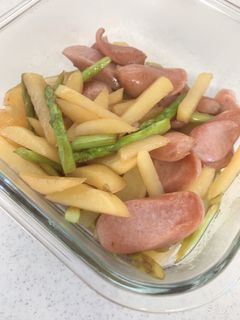 ウィンナーとアスパラのジャーマン風炒め-レシピのメイン写真