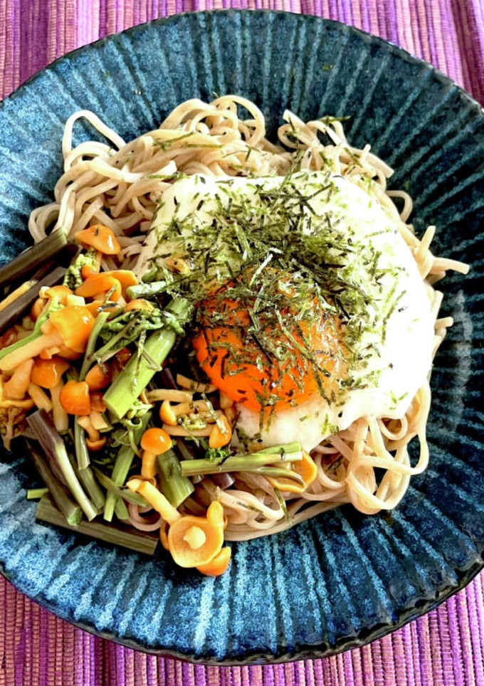 冷やし山菜とろろそば-レシピのメイン写真