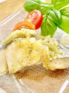 白身魚のバジルソース@つくば市学校給食-レシピのメイン写真