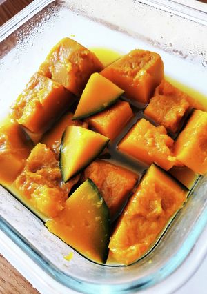 レンチン完結！かぼちゃの白だし煮-レシピのメイン写真