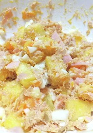さつまいもツナハム卵のほくほくマヨサラダ-レシピのメイン写真