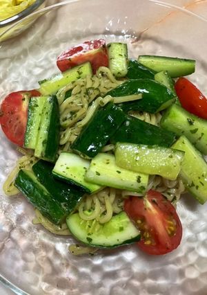 中華麺で青紫蘇ジェノベーゼ風-レシピのメイン写真