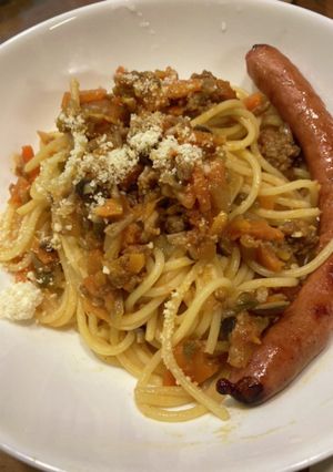 手作りミートソースでミートパスタ-レシピのメイン写真