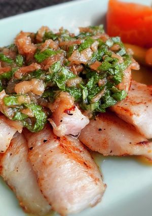 梅と大葉ソースで食べる 豚トロ-レシピのメイン写真
