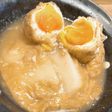 余った味付け稲荷揚げで!卵巾着と餅巾着