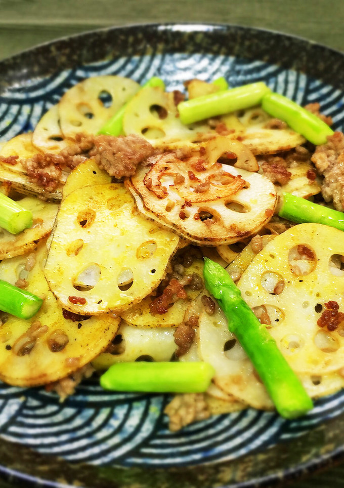 レンコンと挽肉のカレー炒め-レシピのメイン写真