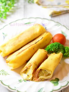スモークサーモンとキウイの豆腐皮巻き♬-レシピのメイン写真