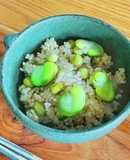 そら豆とグリーンピースの玄米薬膳ごはん