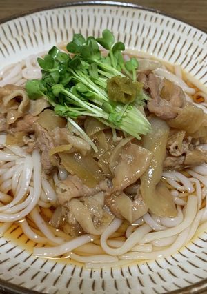生姜焼きのっけうどん-レシピのメイン写真