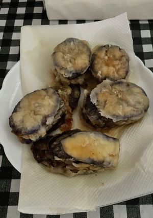 肉ダネ　からの　ナスの挟み揚げ-レシピのメイン写真