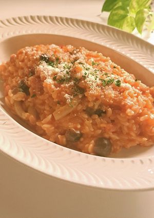 野菜ジュースでチーズリゾット-レシピのメイン写真