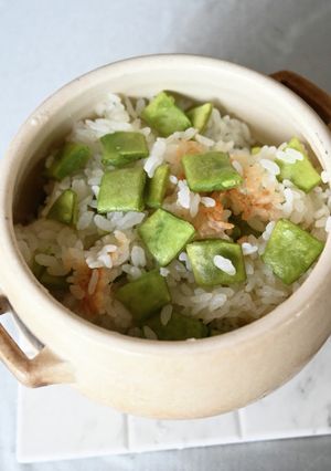 ジャンボいんげんご飯-レシピのメイン写真