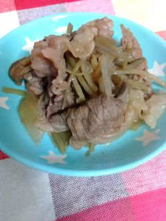 牛肉と冷凍ごぼうのすき焼き風-レシピのメイン写真
