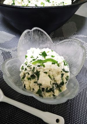 簡単うま！モロヘイヤと豆腐のふわふわ和え-レシピのメイン写真