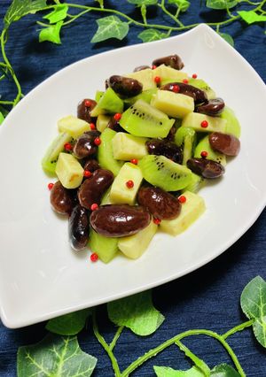 キウイ茶福豆ベビーチーズピンクペッパー-レシピのメイン写真